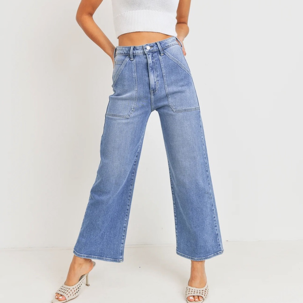 Just Black The Patch Pocket Wide Leg Pant